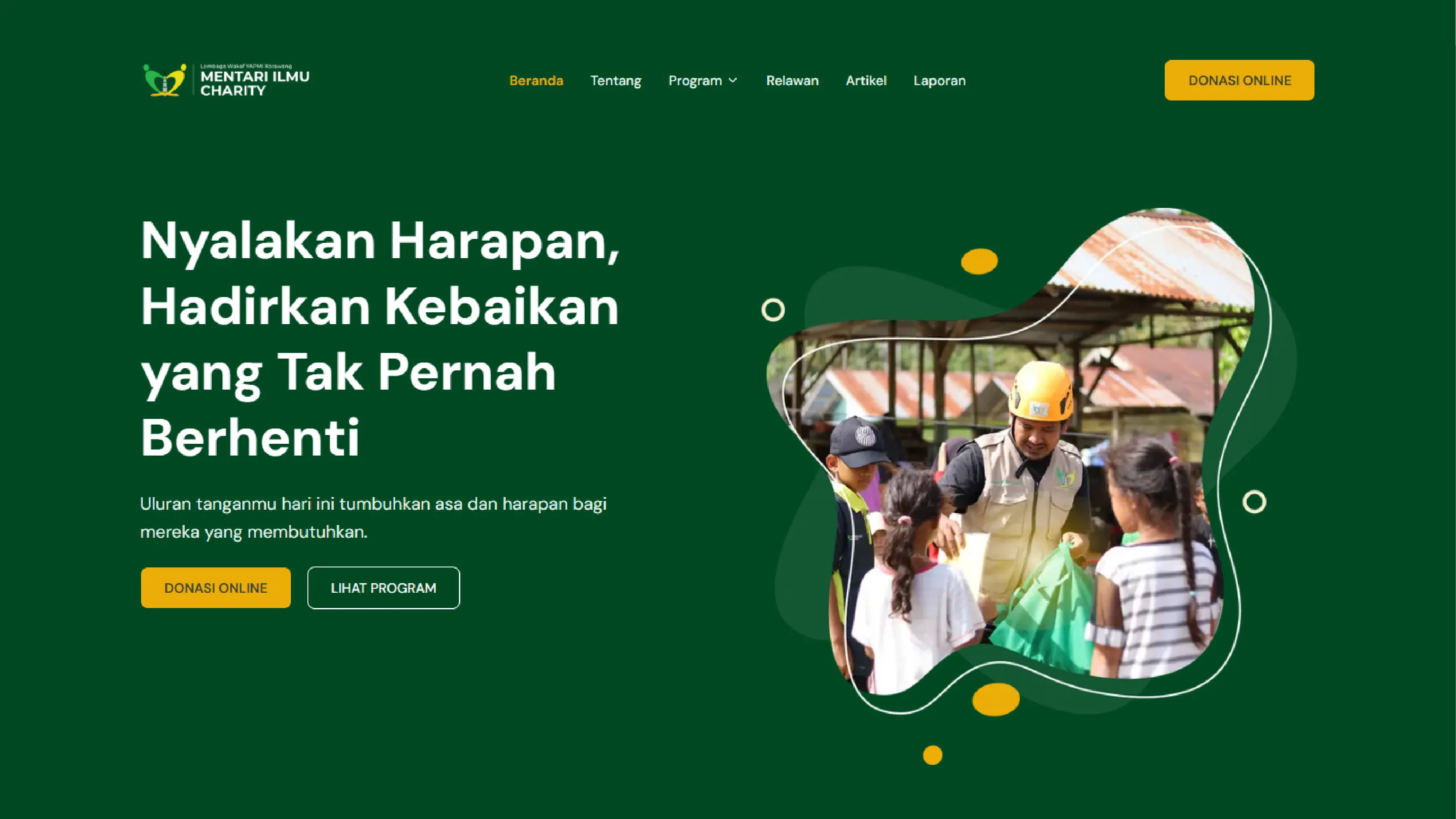 Mentari Ilmu Charity - Portofolio Laman Digital