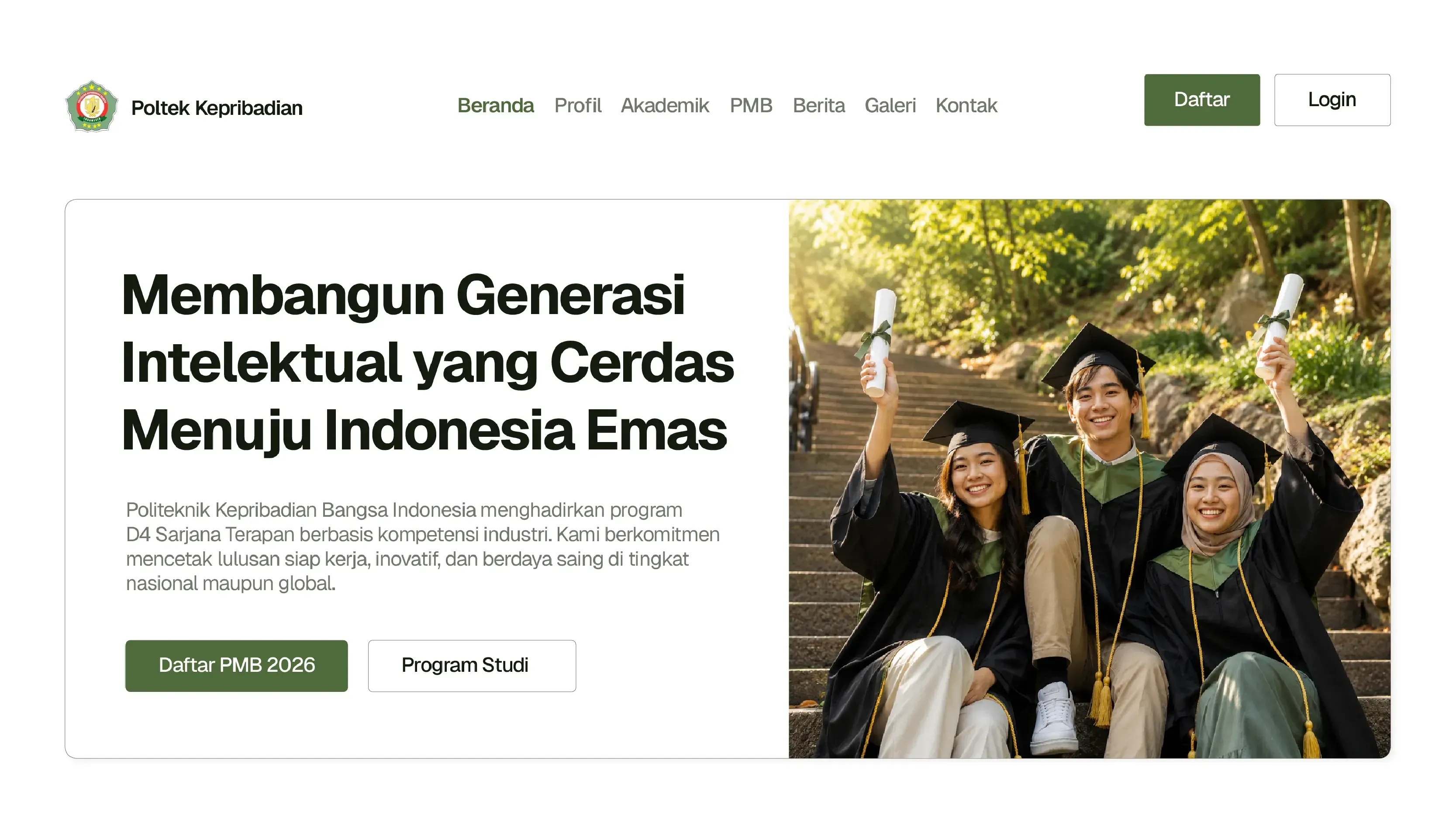 Politeknik Kepribadian Bangsa Indonesia - Portofolio Laman Digital